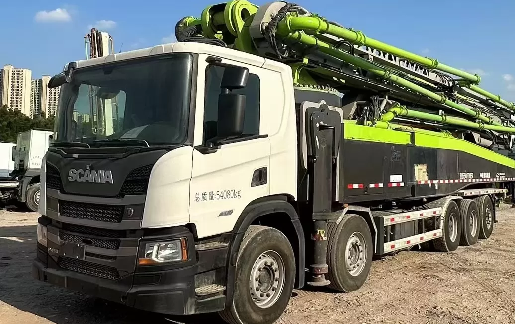 որակի 2021 zoomlion boom pump truck- հեծյալ բետոնե պոմպ մեքենա 67 մ scania շասսիի վրա