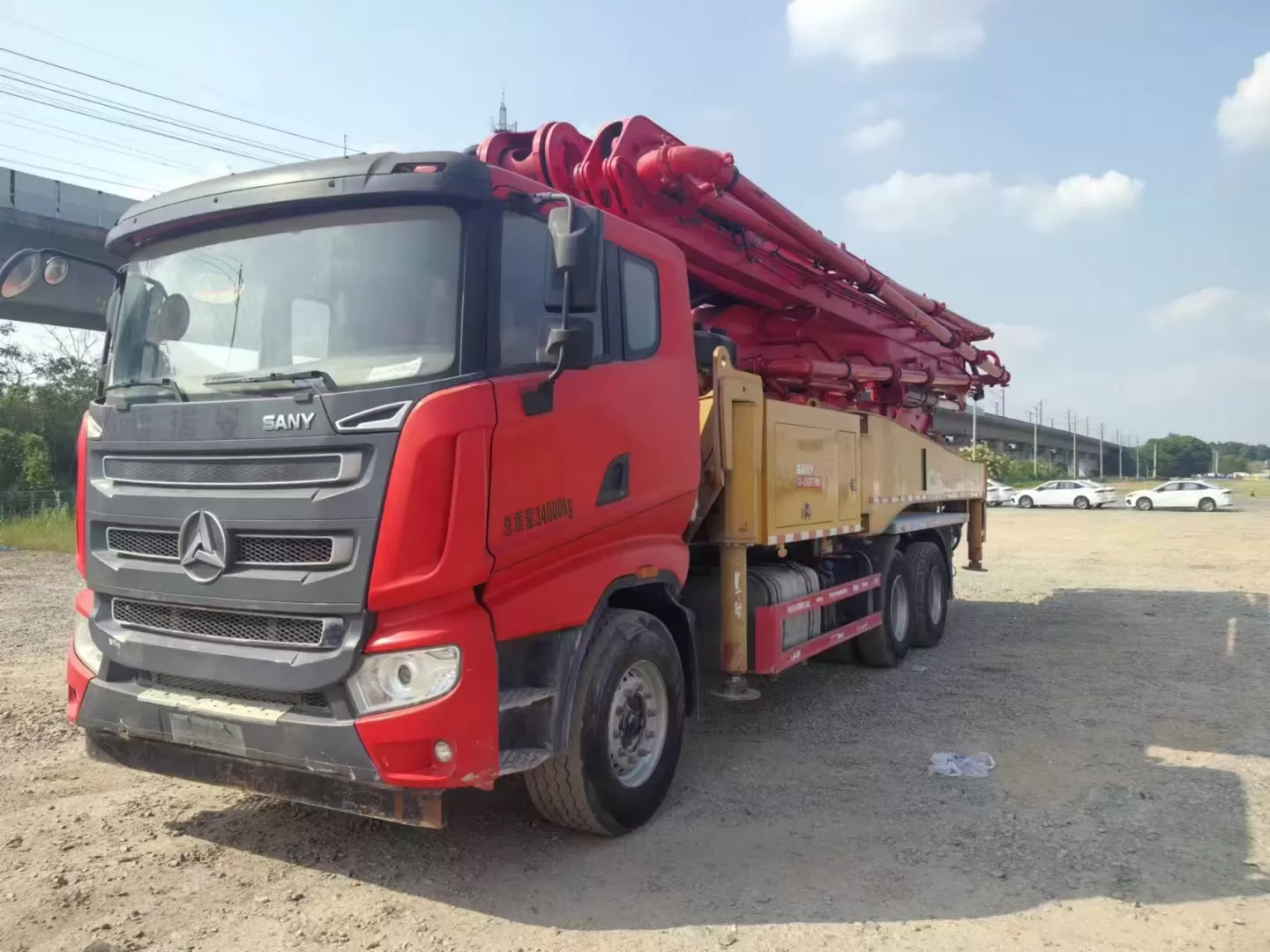 որակի 2020 sany boom pump truck- հեծյալ բետոնե պոմպ մեքենա 49 մ sany chassis-ի վրա