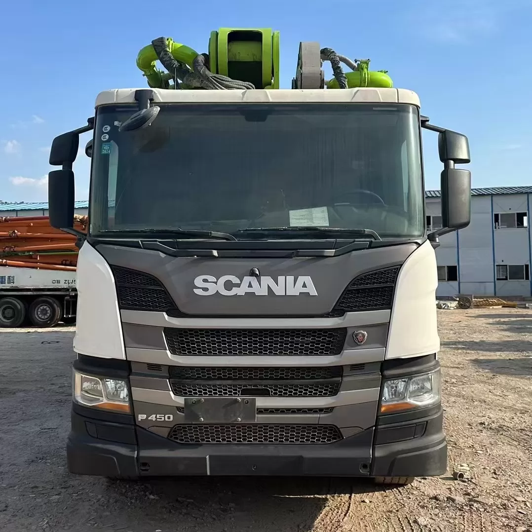 որակի 2021 zoomlion boom pump truck- հեծյալ բետոնե պոմպ մեքենա 67 մ scania շասսիի վրա