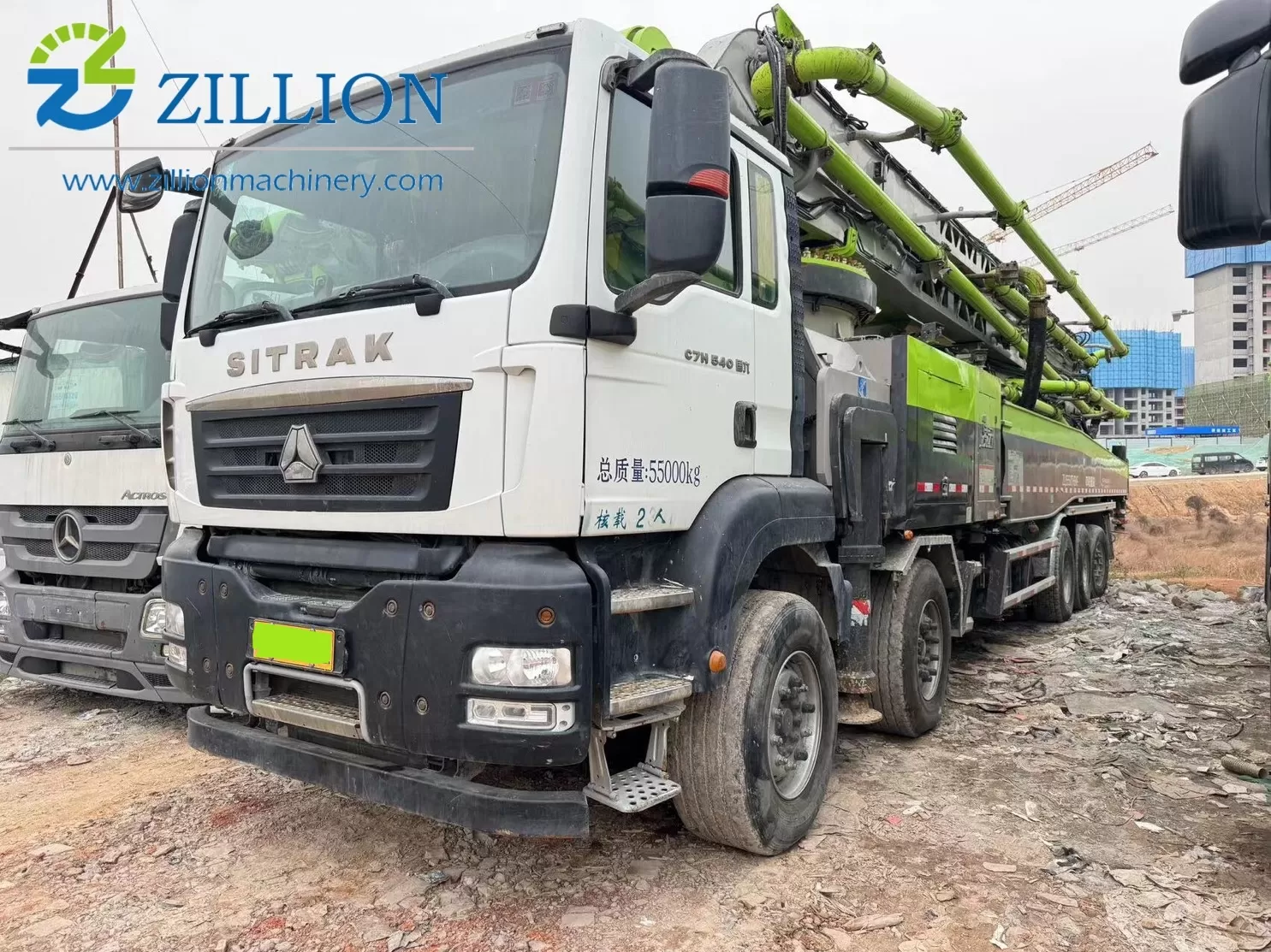 2022 zoomlion 70 մ երկարությամբ բեռնատար բետոնե պոմպով մեքենա sitrak շասսիի վրա